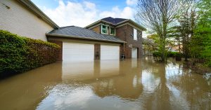 house in flood water