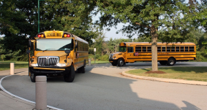 school buses parked at school