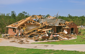 Home destroyed by weather emergency