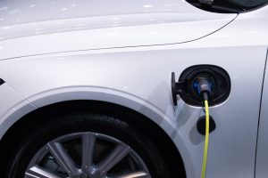 electric car plugged in