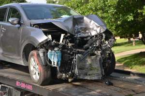 SUV damaged in car accident