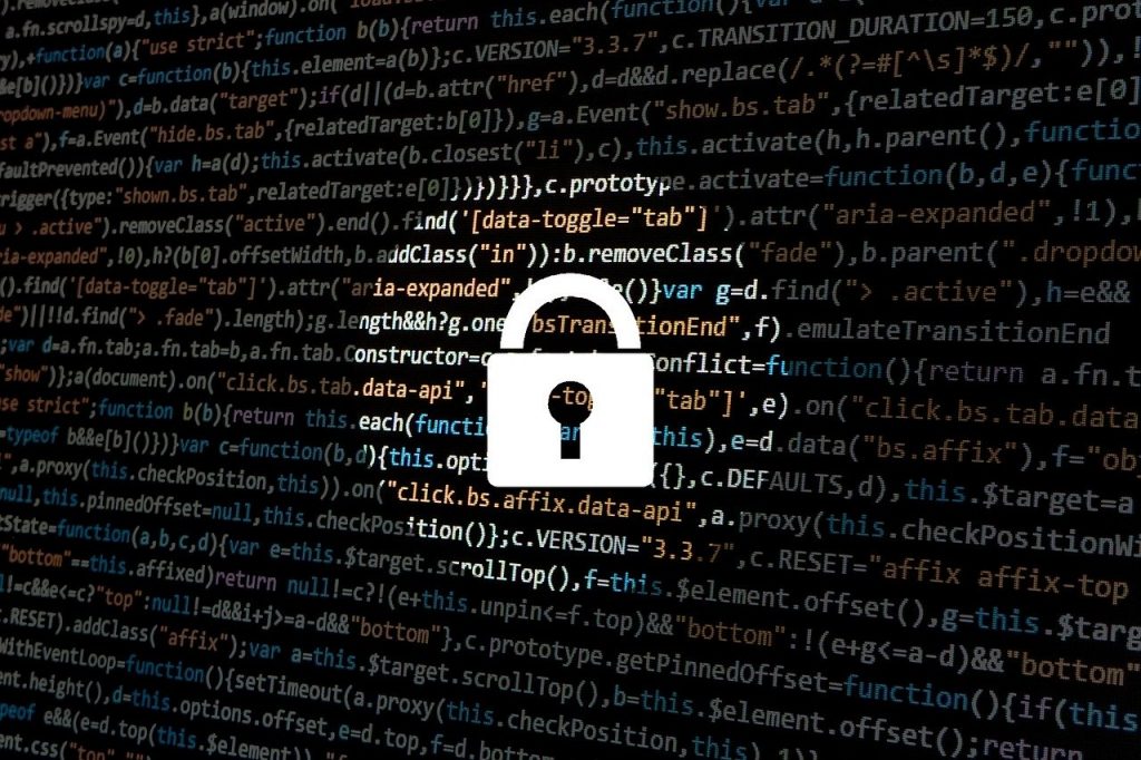 graphic of lock and web code for blog about unemployment insurance fraud