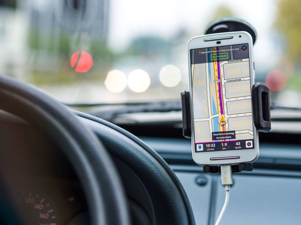 Mounted phone for hands-free driving